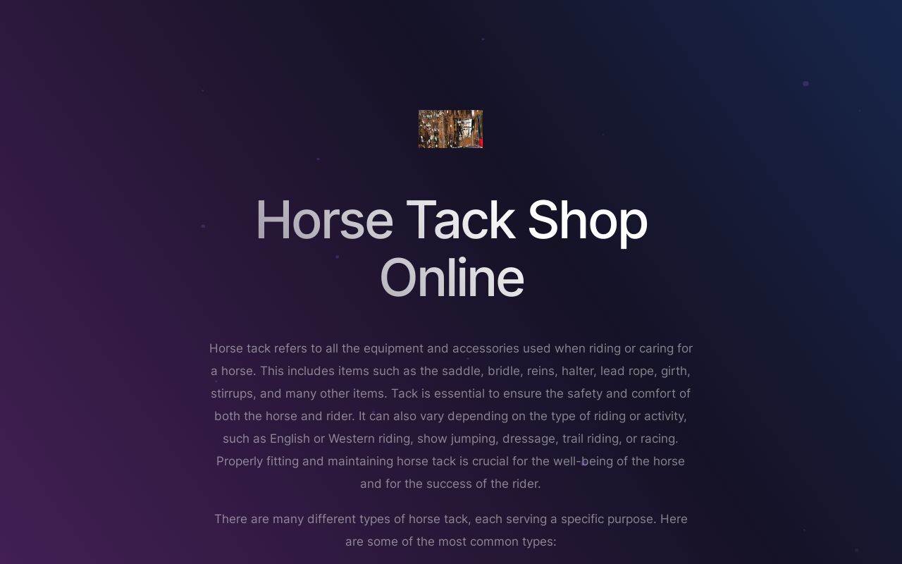 Horse Tack Shop Online